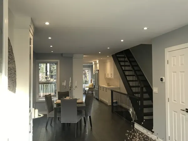 Completed main floor and open staircase