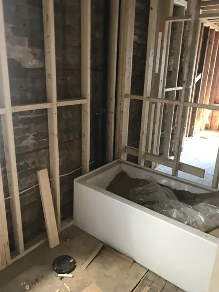 Bathtub and plumbing rough-in