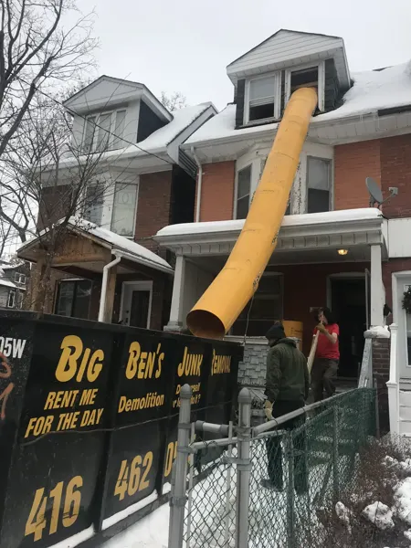 Front of the house during demolition