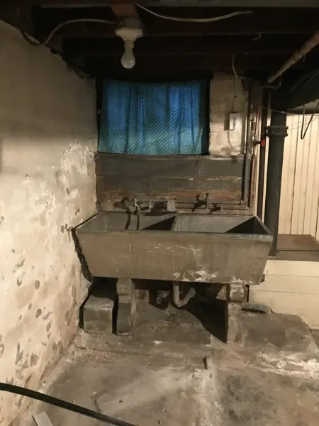 Original basement laundry area