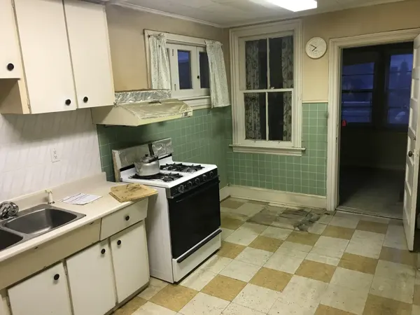 Original kitchen sink and rear window