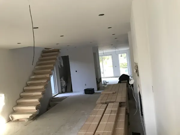 Main floor — staircase construction before flooring