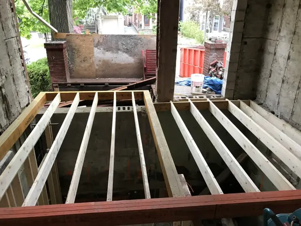 Main floor — replacing floor joists at the front of the house