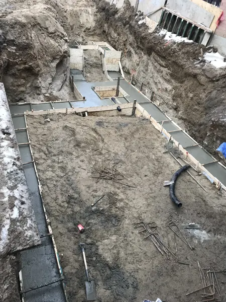 Rear addition — formed footing layout