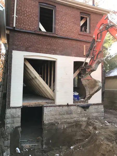 Rear addition — dismantling the original rear wall