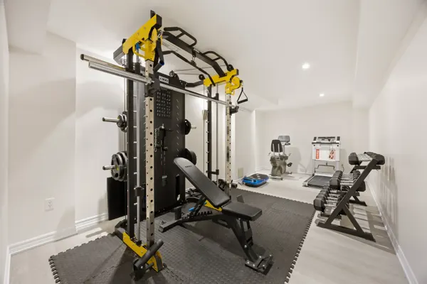 Finished basement exercise room