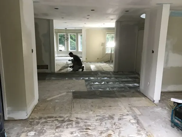 Floor preparation and underlayment installation