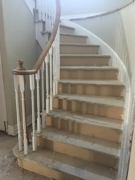 Stair coverings removed during renovation
