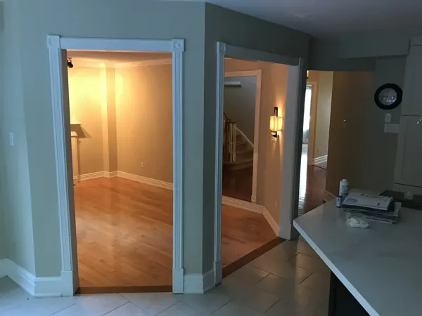 Existing kitchen and adjoining rooms before the layout changes