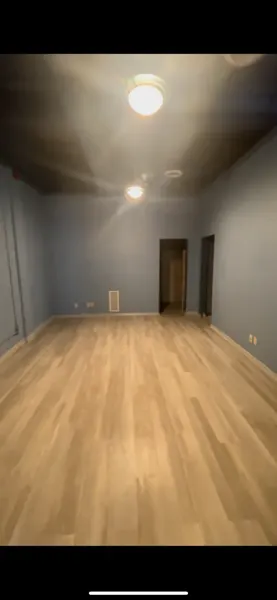 Existing rear blue room and adjoining doorways