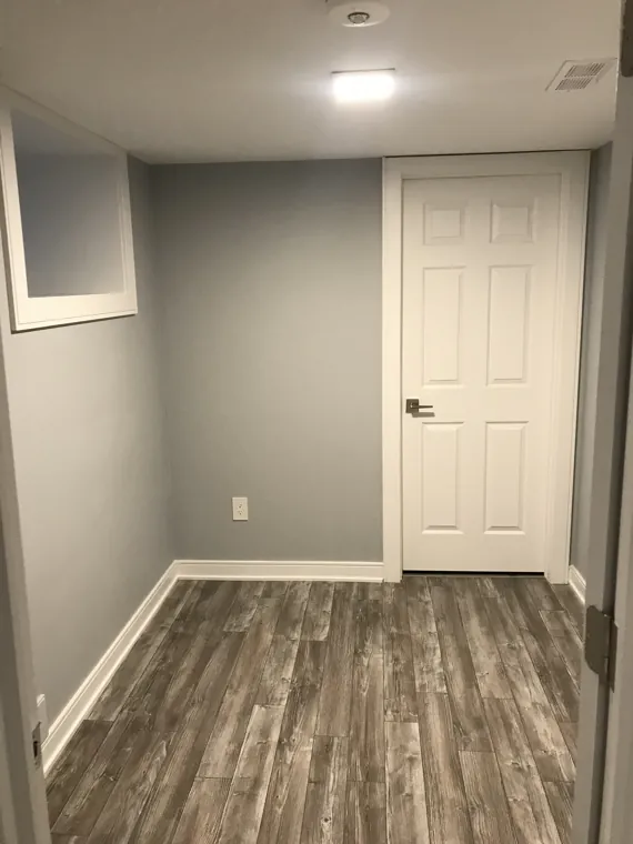 Finished basement hallway