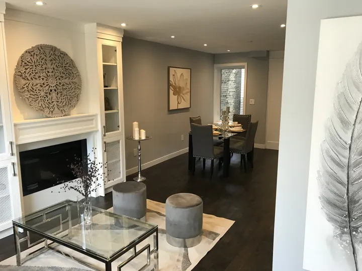 Finished living and dining rooms