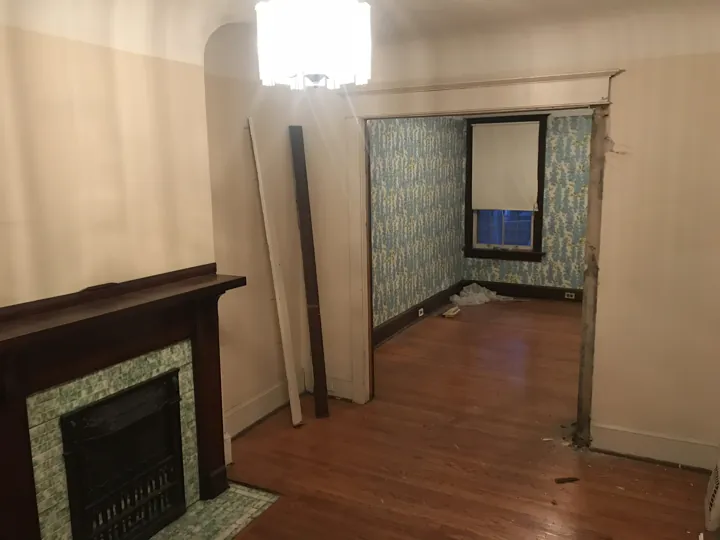 Original living and dining rooms