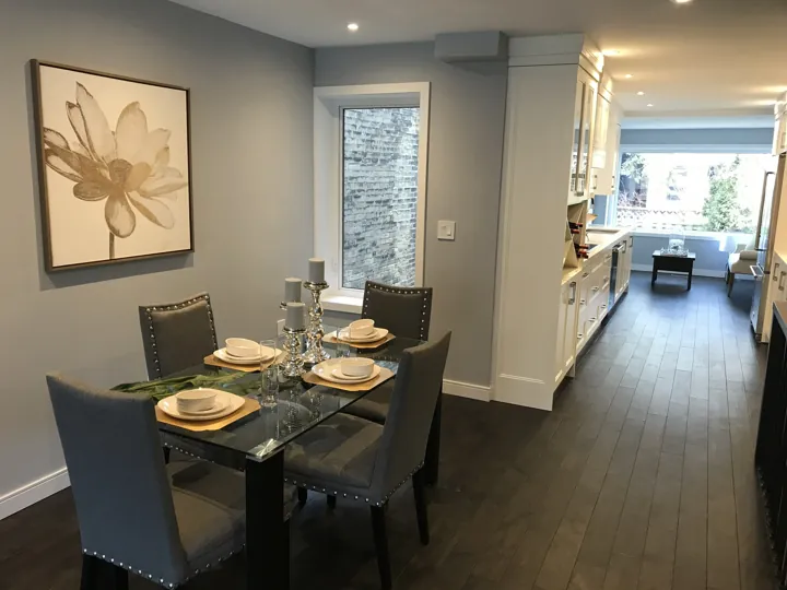 Finished dining room looking toward the kitchen