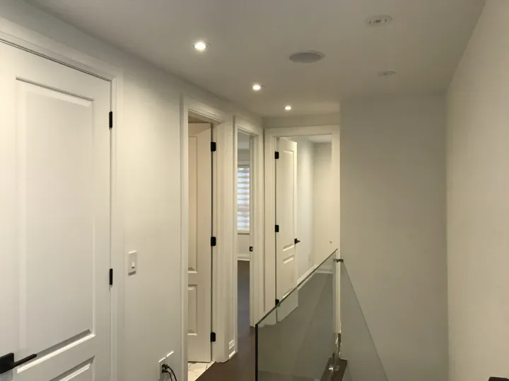 Completed upper landing — full hallway view
