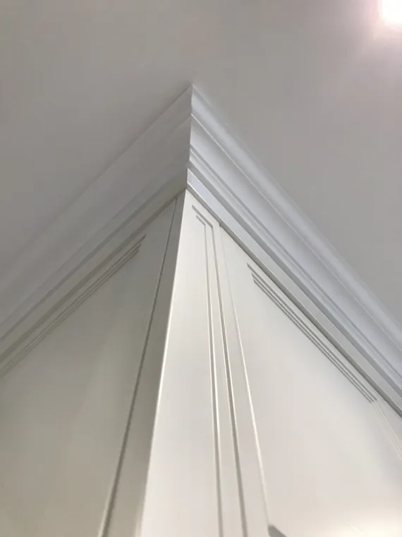 Kitchen cabinetry — crown moulding corner detail